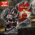 BlueJose Bowling Skull Pattern Multicolor Customized Name 3D Polo Shirt, Personalized Shirts For Bowling Players