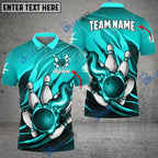BlueJose Bowling And Pins Fire Storm Customized Name 3D Shirt ( 6 Colors)