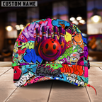 BlueJoses Bowling And Pins Graffiti Funny Smiley Personalized Name Cap
