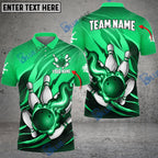 BlueJose Bowling And Pins Fire Storm Customized Name 3D Shirt ( 6 Colors)