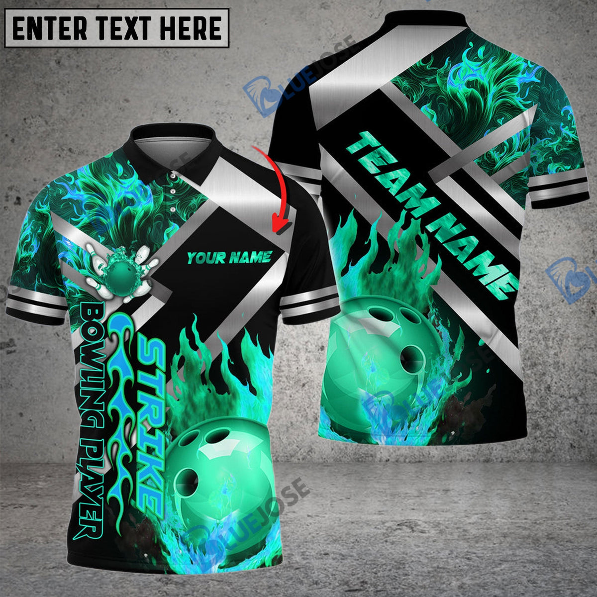BlueJose Bowling And Pins Magic Collision Customized Name 3D Shirt (4 Colors)