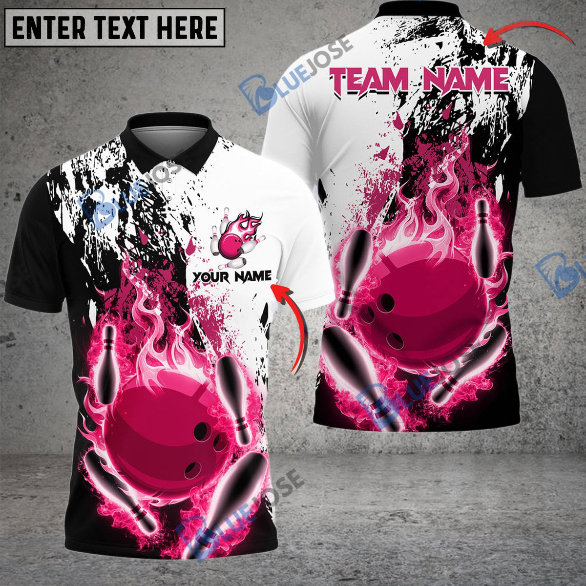 BlueJose Bowling And Pins Burned Fiercely Customized Name 3D Shirt (5 Colors)