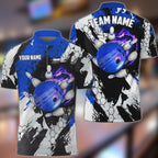 BlueJose Bowling And Pins Hexagram Pattern Multicolor Personalized Name, Team Name 3D Shirt