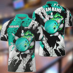 BlueJose Bowling And Pins Hexagram Pattern Multicolor Personalized Name, Team Name 3D Shirt
