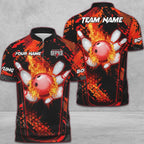 BlueJose Bowling And Pins Abstract Grunge Break Multicolor Personalized Name, Team Name 3D Shirt