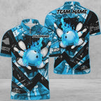 BlueJose Bowling And Pins Abstract Grunge Texture Multicolor Personalized Name, Team Name 3D Shirt