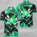 BlueJose Bowling And Pins Abstract Grunge Texture Multicolor Personalized Name, Team Name 3D Shirt