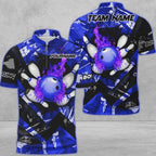 BlueJose Bowling And Pins Abstract Grunge Texture Multicolor Personalized Name, Team Name 3D Shirt