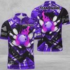 BlueJose Bowling And Pins Abstract Grunge Texture Multicolor Personalized Name, Team Name 3D Shirt