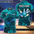 BlueJose Bowling And Pins Hexagon Strike Customized Name 3D Shirt ( 6 Colors)