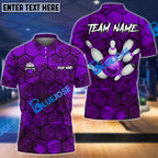 BlueJose Bowling And Pins Hexagon Strike Customized Name 3D Shirt ( 6 Colors)