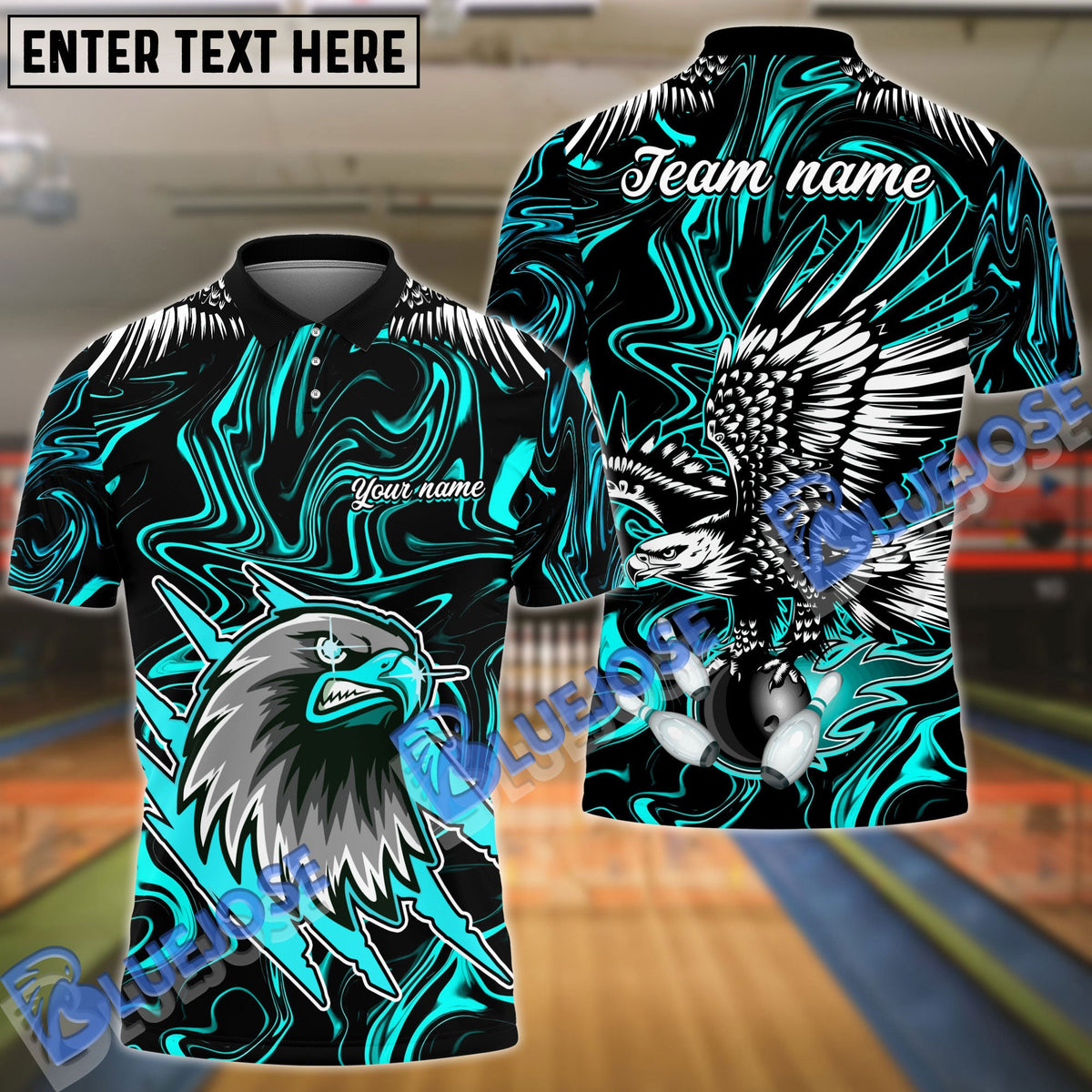 BlueJose Bowling And Pins Soaring Eagle Customized Name 3D Shirt (6 Colors)
