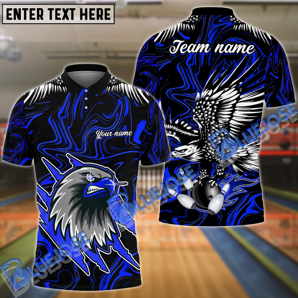 BlueJose Bowling And Pins Soaring Eagle Customized Name 3D Shirt (6 Colors)