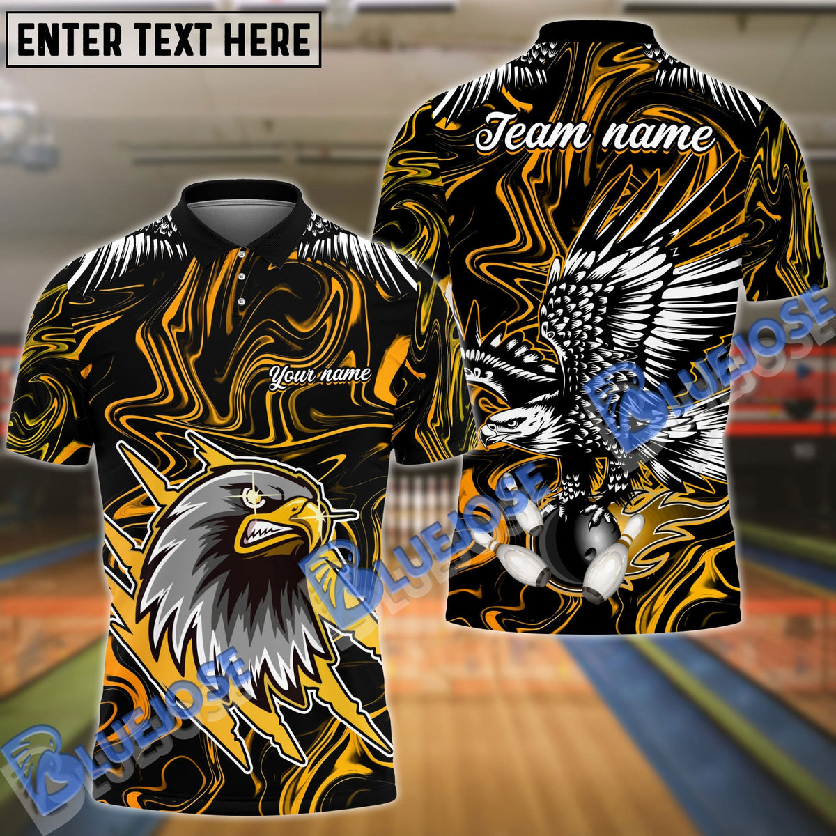 BlueJose Bowling And Pins Soaring Eagle Customized Name 3D Shirt (6 Colors)