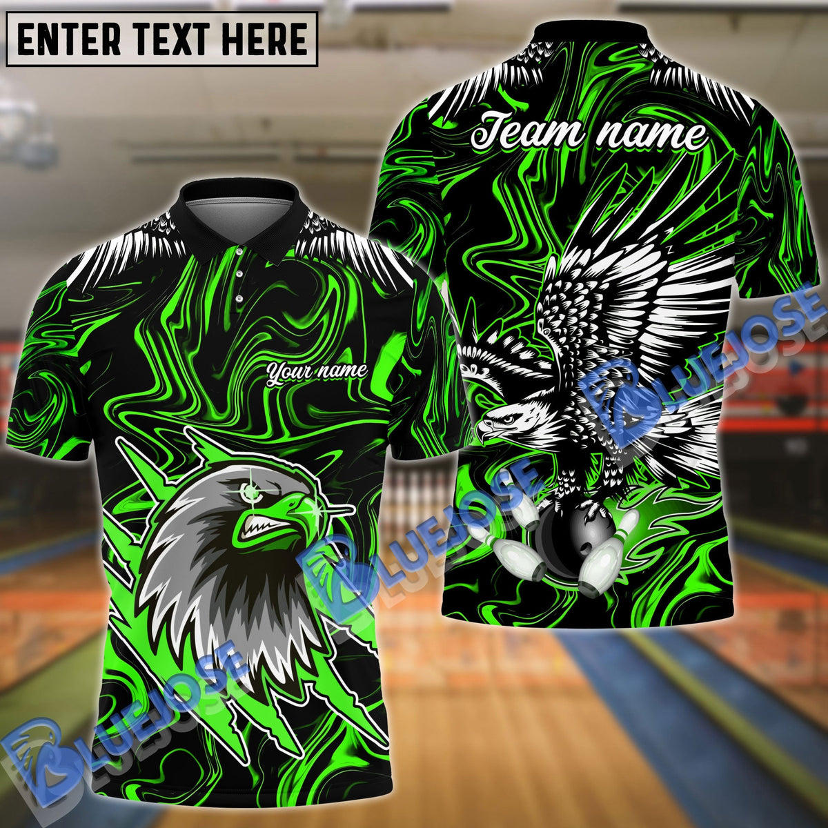 BlueJose Bowling And Pins Soaring Eagle Customized Name 3D Shirt (6 Colors)
