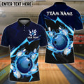 BlueJose Bowling And Pins Thunder Strike Down Customized Name 3D Shirt (6 Colors)