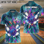 BlueJose Bowling And Pins Magic Art Customized Name 3D Shirt (4 Colors)