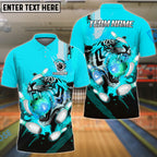 BlueJose Bowling And Pins Tiger Bowl Customized Name 3D Shirt (4 Colors)