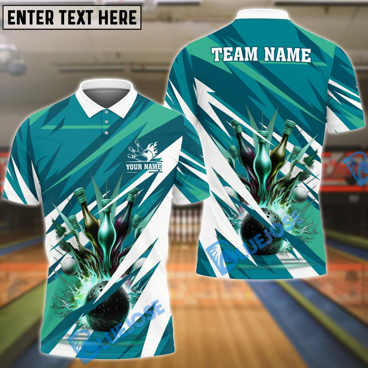 BlueJose Bowling And Pins Lightning Personalized Name Team Name 3d Shirt (4 Colors)