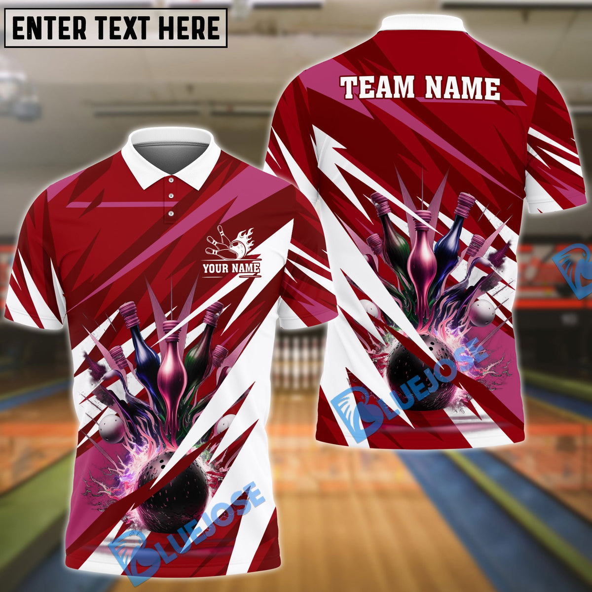 BlueJose Bowling And Pins Lightning Personalized Name Team Name 3d Shirt (4 Colors)