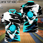 BlueJose Bowling And Pins Twin Side Multicolor Options Personalized Name, Team Name 3D Shirt (4 Colors)