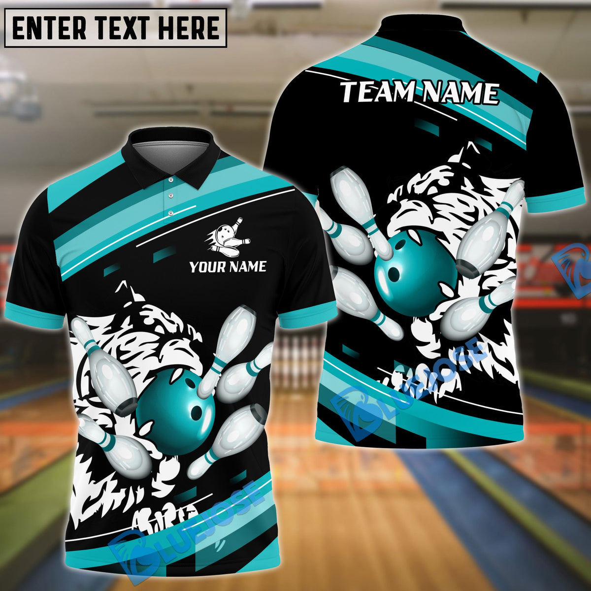 BlueJose Bowling And Pins Tiger Sport Multicolor Options Personalized Name, Team Name 3D Shirt (4 Colors)