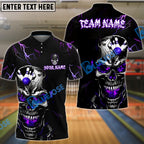 BlueJose Bowling And Pins Fiery Skull Customized Name, Team Name 3D Shirt (4 Colors)