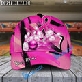 BlueJose Bowling Pink Ribbons Breast Cancer Personalized Name Cap