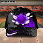 BlueJoses Bowling And Pins Paint Fire Multicolor Personalized Name Cap