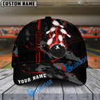 BlueJoses Bowling And Pins Strike The Blood Multicolor Personalized Name Cap