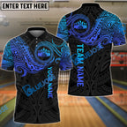 BlueJose Bowling And Pins Tribal Tattoo Customized Name, Team Name 3D Shirt (4 Colors)