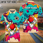 BlueJose Bowling Retro Graffiti 2 Customized Name, Team Name 3D Shirt (4 Colors)