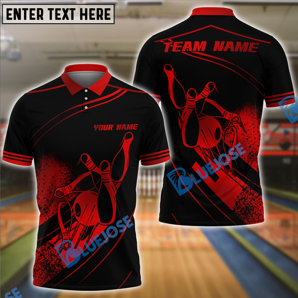 BlueJose Bowling And Pins Dynamic Throw Pose Gold Splatter Art Customized Name, Team Name 3D Shirt (4 Colors)