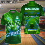 BlueJose Bowling And Pins Neon Strike Lane Customized Name, Team Name 3D Shirt (4 Colors)