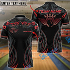 BlueJose Bowling And Pins Gold Crown Wingball Tribal Style Customized Name, Team Name 3D Shirt (4 Colors)
