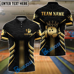 BlueJose Bowling And Pins Crown Punch Style Customized Name, Team Name 3D Shirt (4 Colors)