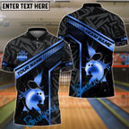 BlueJose Bowling And Pins Gold Strike Line Design Customized Name, Team Name 3D Shirt (4 Colors)