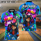 BlueJose Bowling And Pins Hip Hop Fox Never Give Up Customized Name, Team Name 3D Shirt (4 Colors)