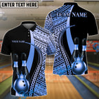 BlueJose Bowling & Pins Tribal Crown Pattern Customized Name, Team Name 3D Shirt (6 Colors)