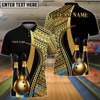 BlueJose Bowling & Pins Tribal Crown Pattern Customized Name, Team Name 3D Shirt (6 Colors)