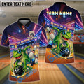 BlueJose Bowling And Pins Funny Cute Frog Strike Customized Name, Team Name 3D Shirt