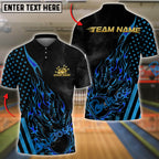 BlueJose Bowling And Pins American Flag Hot Streak Customized Name, Team Name 3D Shirt (4 Colors)