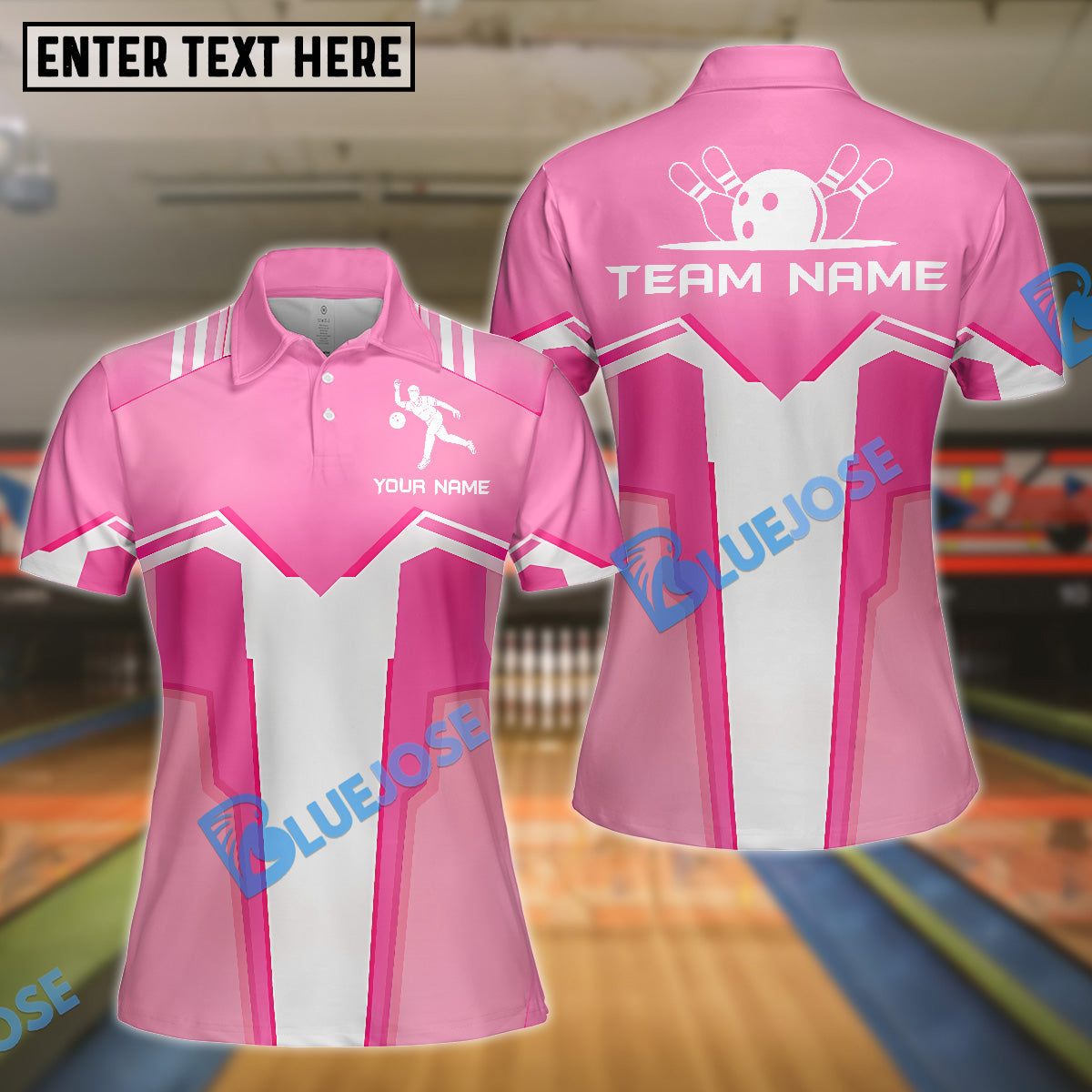 BlueJose Pink Bowling Premium Customized Name 3D Shirt For Women Personalized Shirts For Bowling Players