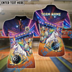 BlueJose Bowling And Pins Funny Cute Unicorn Strike Customized Name, Team Name 3D Shirt