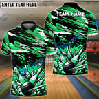 BlueJose Bowling And Pins Paint Impact Customized Name, Team Name 3D Shirt (4 Colors)