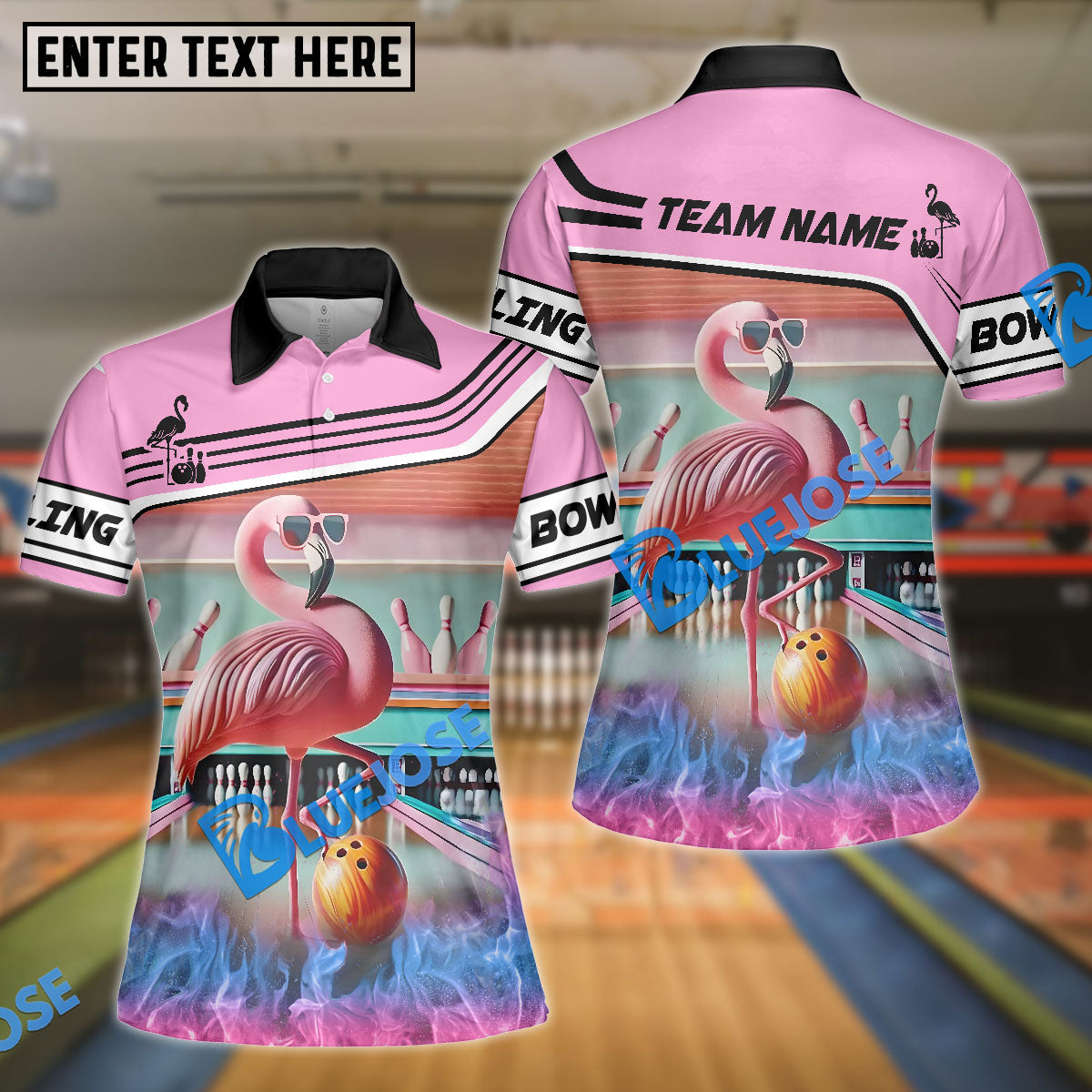 BlueJose Bowling Phoenix Flamingo Customized Name, Team Name 3D Shirt
