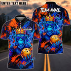 BlueJose Bowling & Pins Gorilla King Neon Graffiti Customized Name, Team Name 3D Shirt (4 Colors)