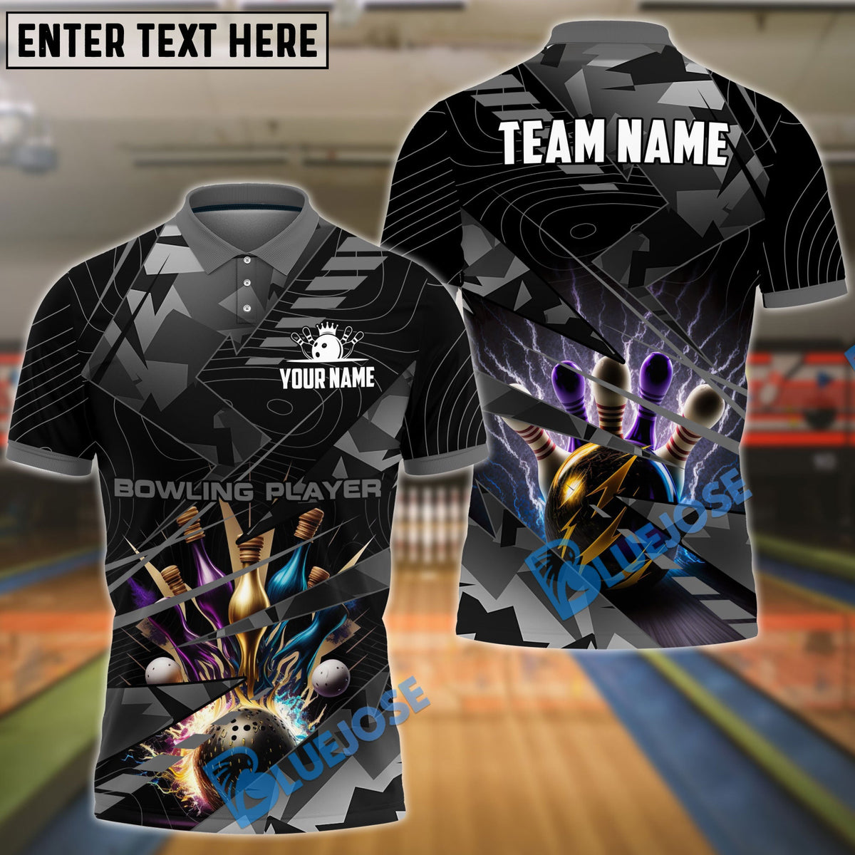 BlueJose Bowling And Pins Cool Premium Sport Customized Name 3D Shirt (6 Colors)