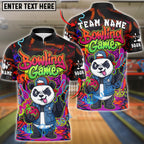 BlueJose Bowling Panda Graffiti Street Art Customized Name, Team Name 3D Shirt (4 Colors)