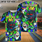 BlueJose Bowling And Pins 420 King Smoking Ball Customized Name, Team Name 3D Shirt (4 Colors)